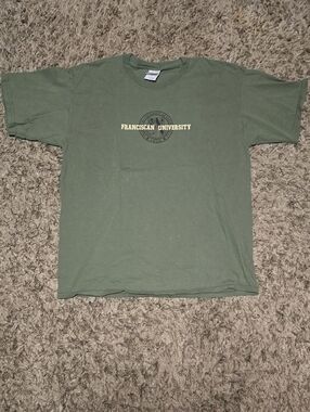 Gildan Olive Green Franciscan University Short Sleeve Tee